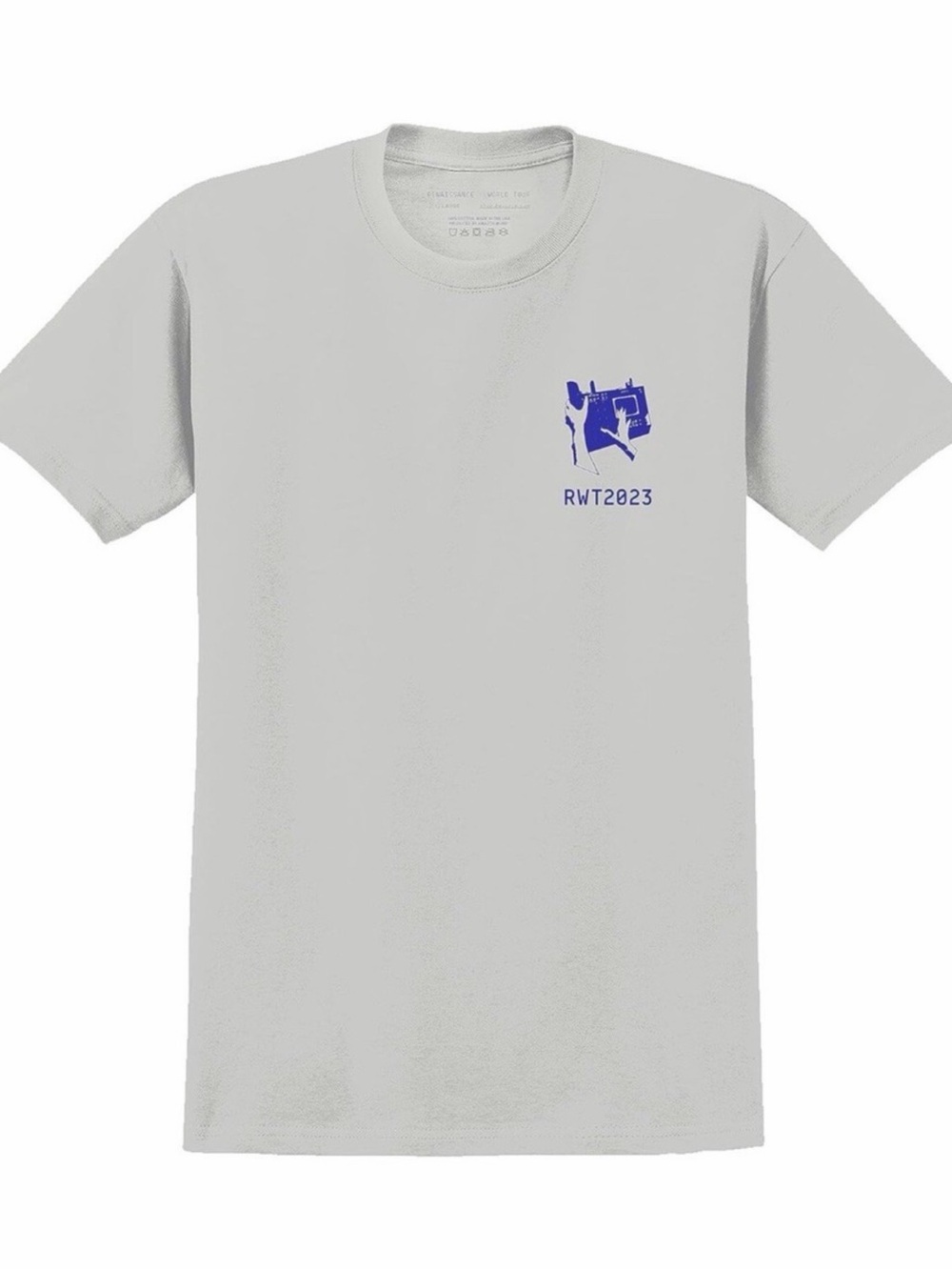 RWT2023 Light Gray Short Sleeve Crewneck Tee with Blue Chest Logo